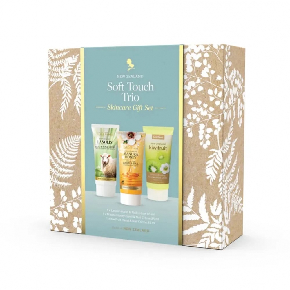 【同品牌满$70赠1护手霜】 帕氏Wildferns护手霜礼盒3件套（麦卢卡蜂蜜/绵羊油/奇异果三款组合）