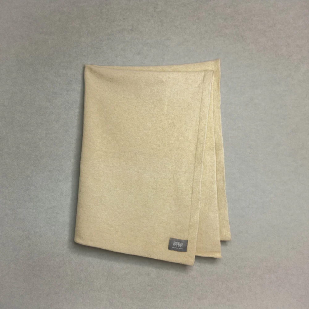 Kapeka婴儿美丽诺羊毛袋貂毛真丝混纺毯（自然白色/浅米色）专为0-12月Baby设计