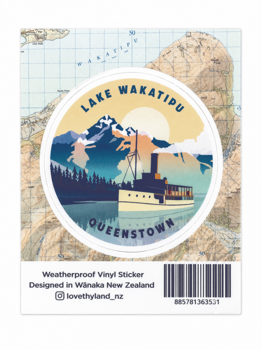 新西兰Lake Wakatipu Earnslaw 瓦卡蒂普湖蒸汽船贴纸
