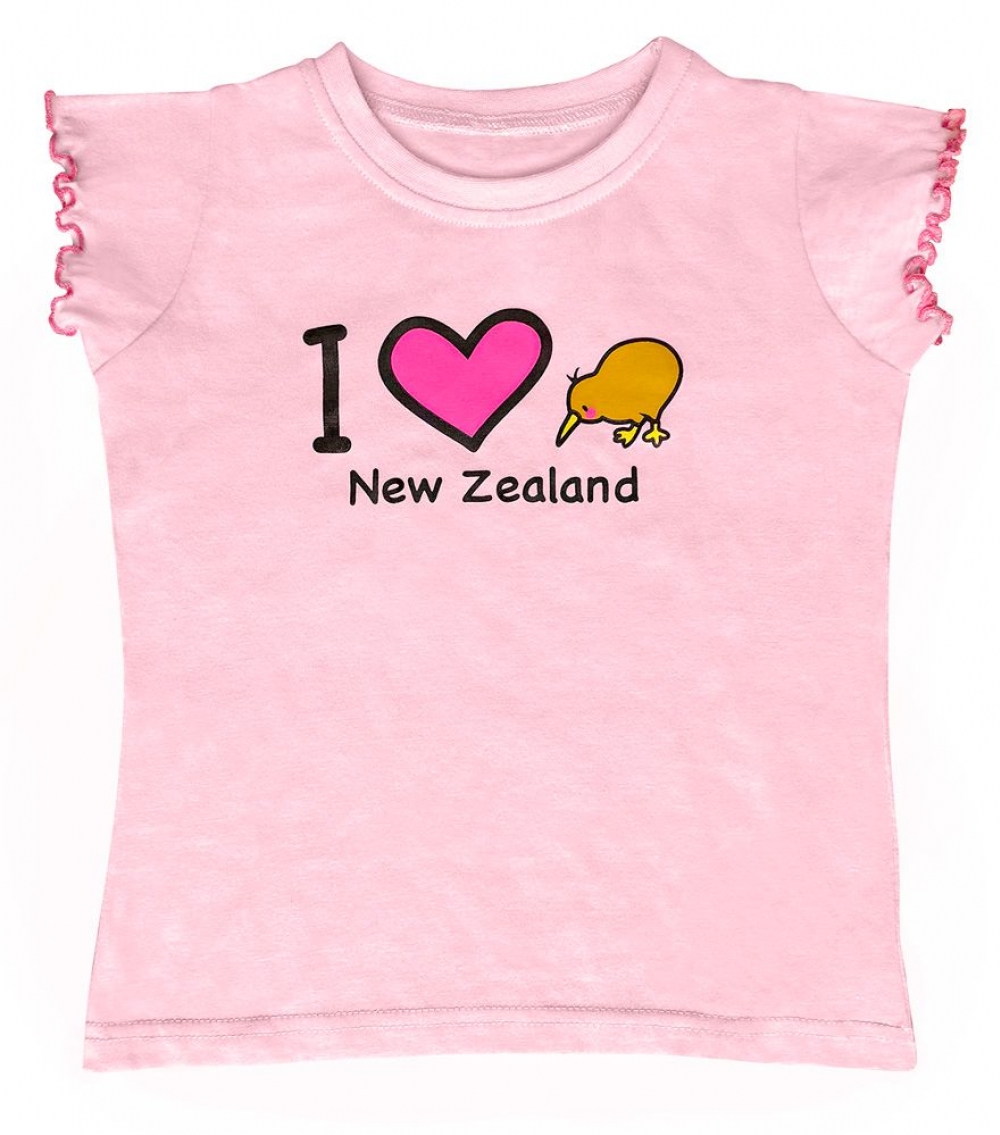 【儿童服饰】 新西兰儿童 I Love Kiwi 我爱奇异鸟主题T恤（可爱粉色）