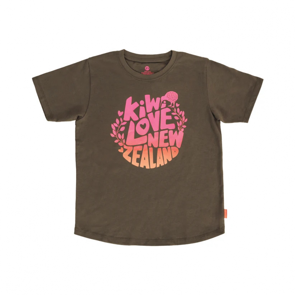 【儿童服饰】 新西兰 Kiwi Love NZ 奇异鸟爱新西兰儿童T恤（炭灰色）