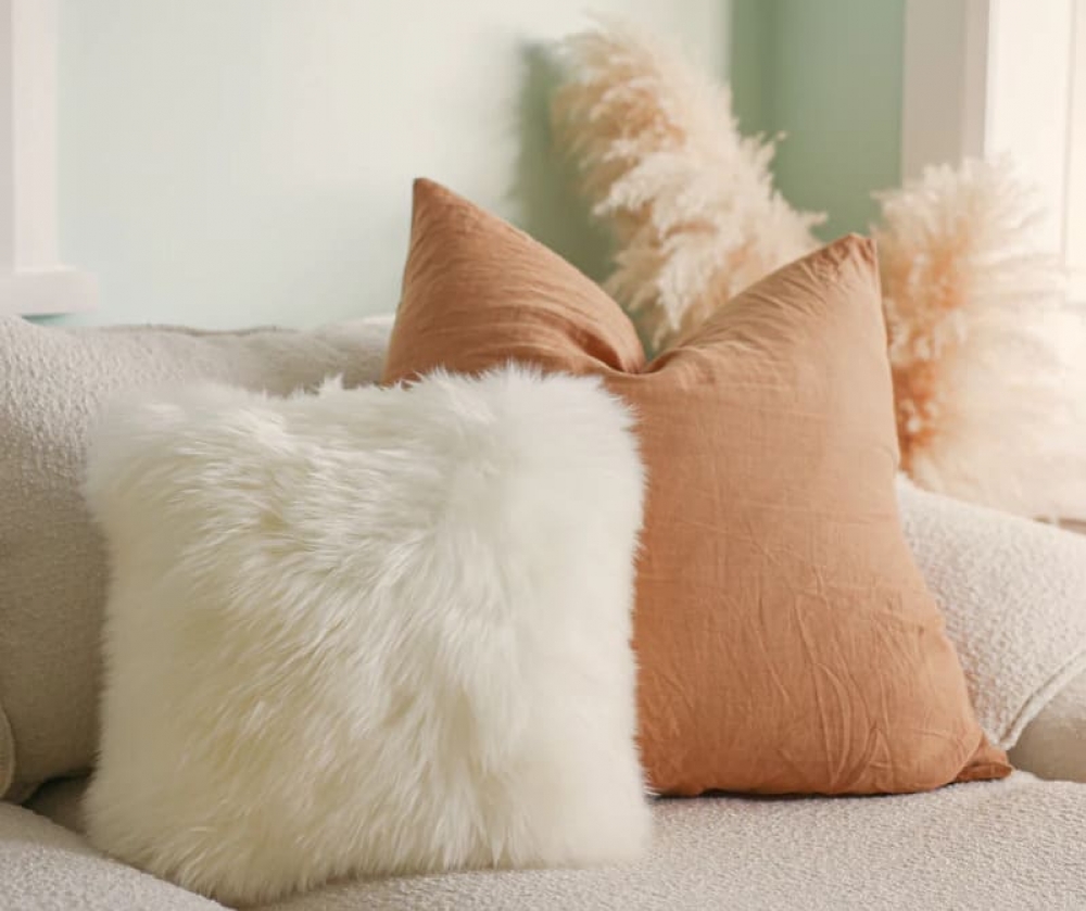 新西兰羊毛靠垫套（单面可填充，3色可选）