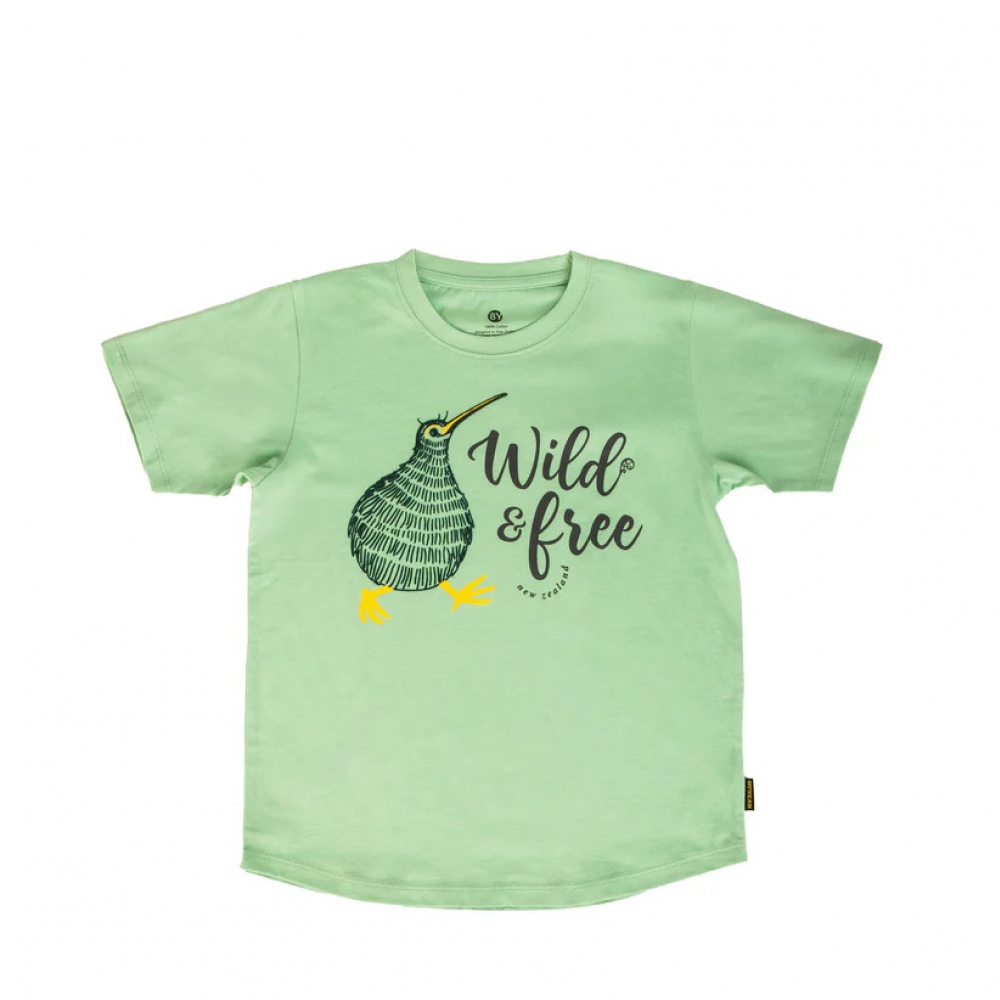 【儿童服饰】 新西兰儿童 Wild & Free Kiwi 奇异鸟T恤（鼠尾草绿）