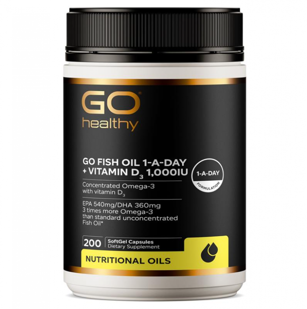 【同品牌买4赠1】GO Healthy 高之源 3倍浓缩鱼油+D3 200粒