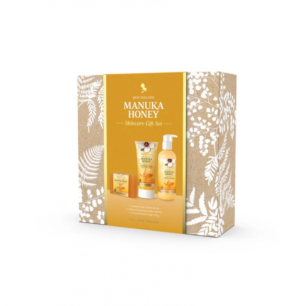 【同品牌满$70赠1护手霜】 帕氏Wildferns麦卢卡蜂蜜护肤礼盒3件套（护手霜/身体乳/香皂）