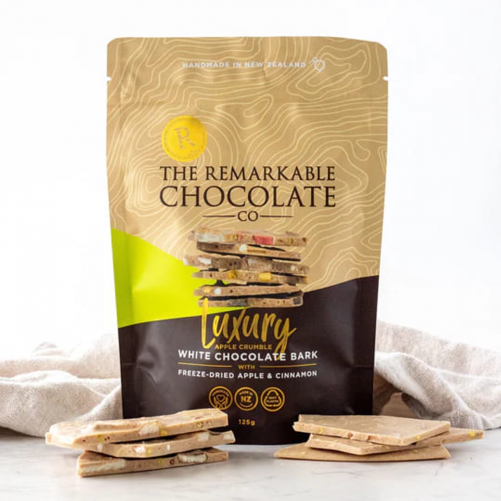 新西兰Sweet Moments奇妙白巧克力 搭配苹果肉桂酥碎颗粒 125 克