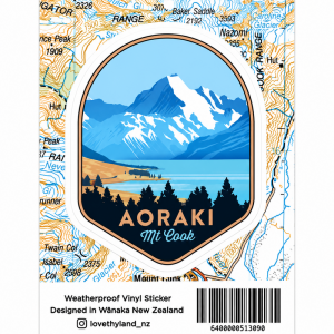 新西兰Mt Cook Aoraki 库克山贴纸  70 x 55mm