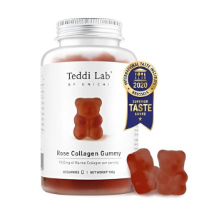 Teddi Lab  by Unichi 玫瑰胶原小熊软糖 最新版 60粒