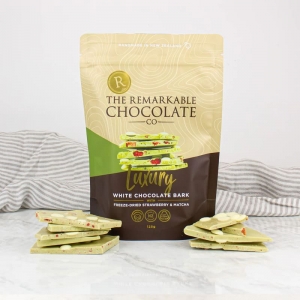 新西兰Sweet Moments奇妙白巧克力 搭配草莓抹茶酥脆片 125 克