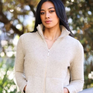 超细美丽诺羊毛口袋拉链外套（三色可选）