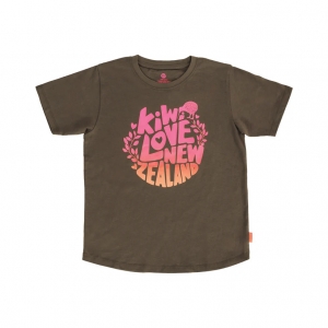 【儿童服饰】 新西兰 Kiwi Love NZ 奇异鸟爱新西兰儿童T恤（炭灰色）