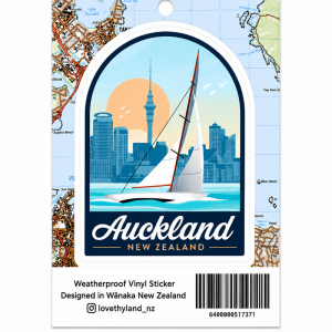 新西兰Auckland Skyline 奥克兰城市天际线贴纸  55 x 70mm