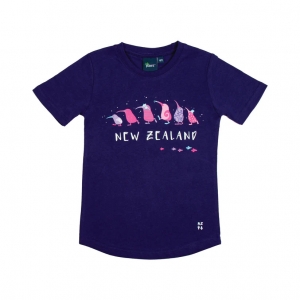 【儿童服饰】 新西兰儿童Marching Kiwis 奇异鸟巡游T恤（紫色）