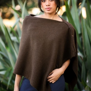 Kapeka经典美莉诺羊毛纽扣斗篷披肩（多色可选）