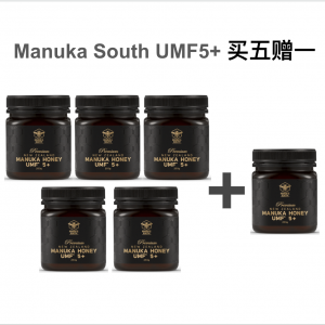 【买五赠一】Manuka South麦卢卡蜂蜜5+ 250克*6瓶