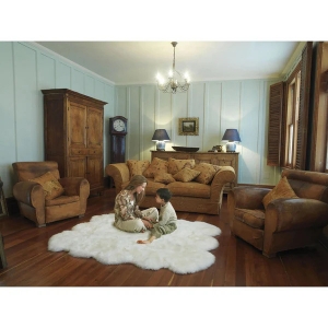 Auskin 100%羊皮毯（6片拼）（约160cm x 145cm）（象牙白色）