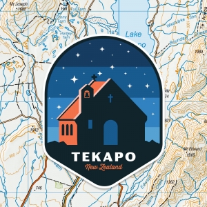 新西兰Tekapo Stargazing 特卡波观星贴纸 70 x 55mm