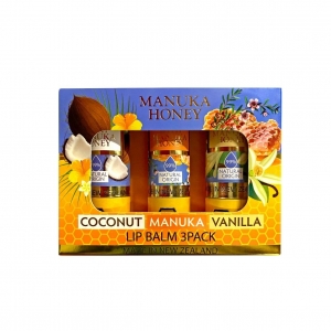 【同品牌买三赠一可混搭】 The Natural Land  麦卢卡蜂蜜多口味润唇膏套装（椰子/麦卢卡/香草，6克/支，3支装）